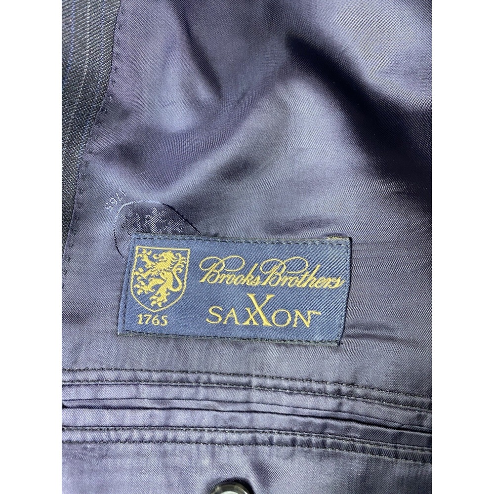 Brooks Brothers Jacket 46 L Navy SaxXon Wool Striped Madison 1818 Sport Coat - Picture 16 of 16